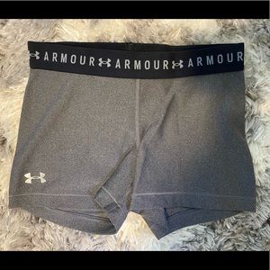 Gray Under Armour spandex shorts